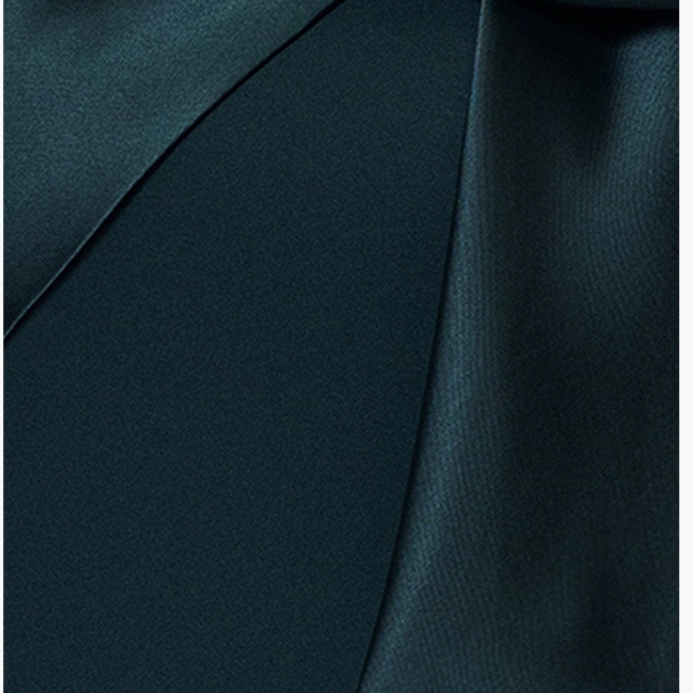 Betsy & Adam One Shoulder Dark Green Dress - Picture 5 of 12